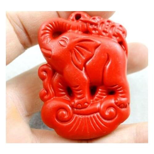 Natural stone Quartz crystal Cinnabar Elephant pendant for diy jewelry making Necklace Accessories S14