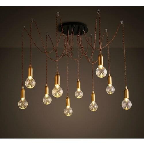 Loft Industrial Nostalgia Copper Color Holder Edison Vintage Droplight Restaurant Cafe Bar Dining Room Restaurant Ceiling Light