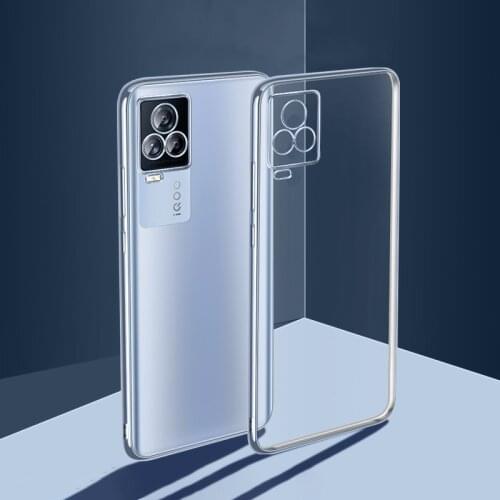 Transparent Plating Silicone Phone Case for VIVO IQOO 7 Slim IQOO7 Soft Clear Ultra Thin Shockproof Camera Protective Back Cover