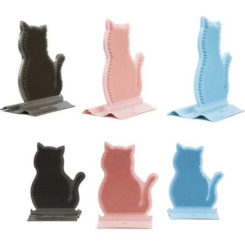 Cat Comb with Catnip Plastic Massage Brush Hold the Door Proper Furniture Portable Interactive Fidget Comb Pet Cleaning Supplies