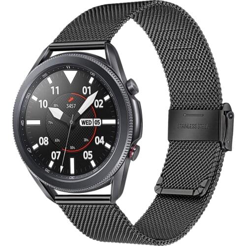 Strap for Samsung Galaxy Watch3 41mm 45mm Band 20mm 22mm Stainless Steel Mesh Loop Bracelet for Active2 40mm 44mm/Gear S3 Bands