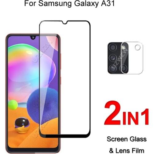 Full Cover Glass For Samsung Galaxy A31 Screen Protector Protective Tempered Glass Explosion Proof & Camera Lens Film