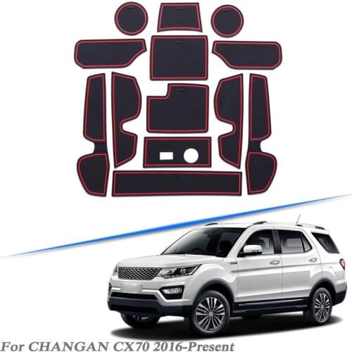 13pcs Car Styling For CHANGAN CX70 2016-Present Latex Gate slot pad Interior Door Groove Mat Non-slip dust Mat Accessories