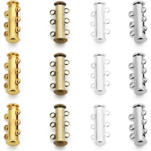 10pcs/lot Gold Color Tube Magnetic Clasps For Diy Jewelry Making Copper End Clasps Connectors Fit Necklaces Bracelets Jewelry