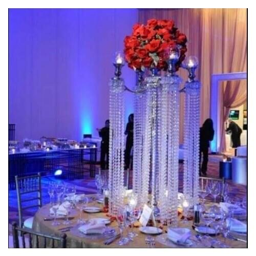 75cm tall )Romantic style crystal candelabra flower stand wedding table centerpiece for wedding table centerpieces