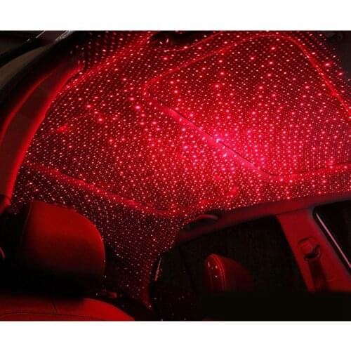 Car Atmosphere Light 5V Red USB LED Laser Remote Star Sky Lights Auto Interior Decoration Roof Ceiling Light Lamp