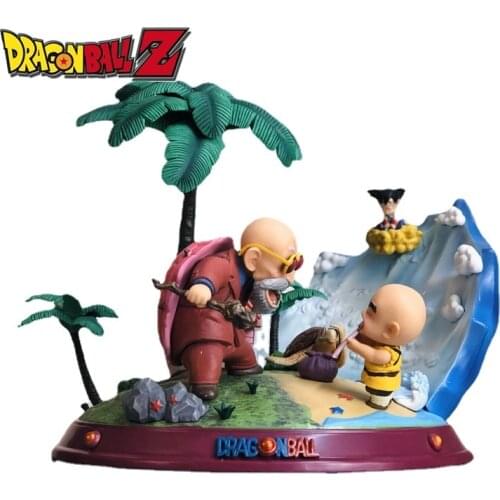 Dragon Ball GK Master Roshi Kuririn Son Goku Three Apprentice and Maste Scene Action Figure Statue Model Ornaments Holiday Gifts