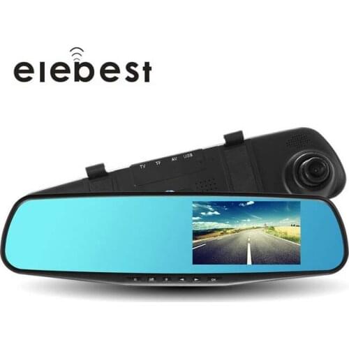 Elebest D02 Night Vision Dash Cam Car Dvr Camera Rearview Mirror Digital Video Recorder Auto Camcorder Dash Cam 1080P dual len