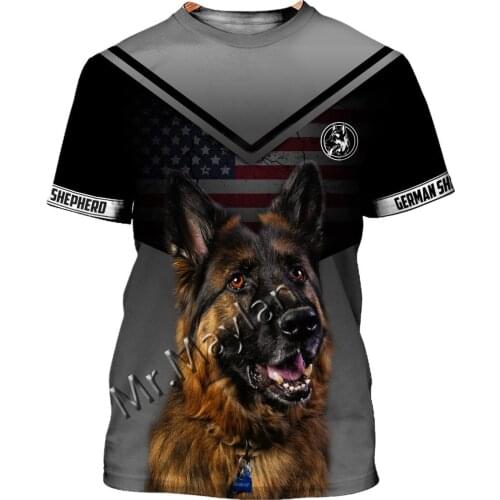 Personality Cute Dog Men T-Shirt 3D Print German Shepherd T-Shirt Men/Women Clothes Summer Fashion T Shirt Streetwear Oversized