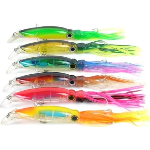 HiUmi 1 piece of 14cm 40g squid bait Meinong bait hard 1/0# hook fishing tackle bait 3D eyes top quality