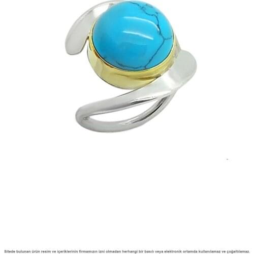 Silver Women 'S Lava Turquoise Gemstone Ring