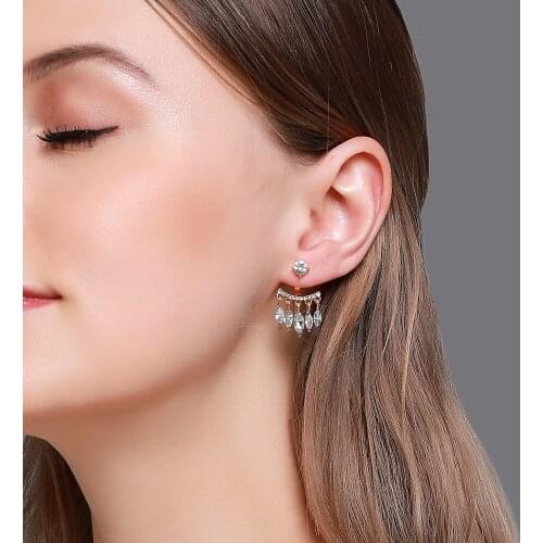 Korean Fashion Crystal Zircon Tassel Earrings For Women Small Exquisite Unusual Party Girls Hipsters Earring 2021 Trend Jewelry