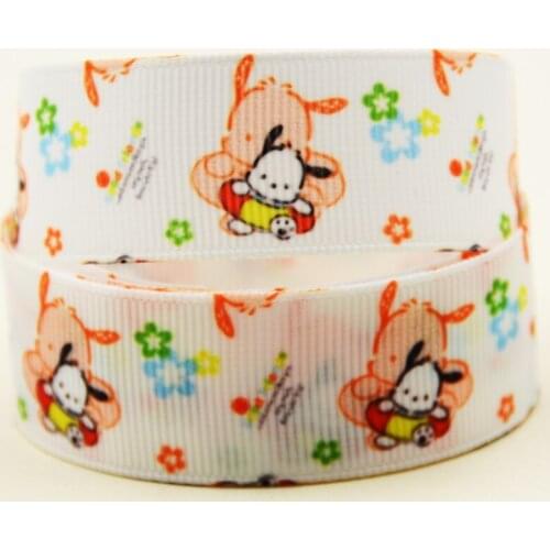 22mm 25mm 38mm 75mm Dog cartoon printed Grosgrain Ribbon party decoration 10 Yards X-04407