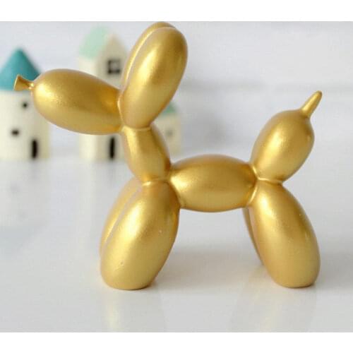 Mat Resin Accessories Animals Figurine Sculpture Art electroplating Small Dessert Ornament Cake Cute Nordic Balloon Dog Statue