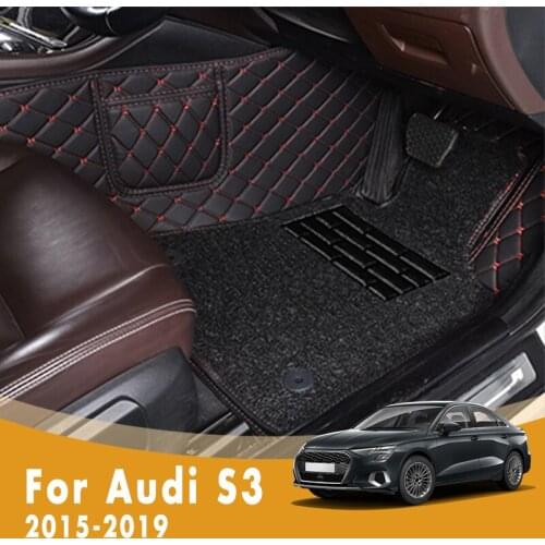 RHD Luxury Double Layer Wire Loop Carpets Car Floor Mats For Audi S3 2019 2018 2017 2016 2015 Decoration Styling Accessories