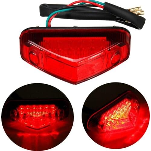 12V Motorcycle 12 LED Red Tail Brake Light Running Signal Indicator Lamp For ATV Dirt Bike Accessories Lamp License Plate Lamp