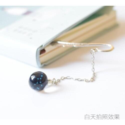 Creative Noctilucent 12 Constellation Bookmark Pendant Metal Book Mark Stationery School Office Supply Escolar Papelaria