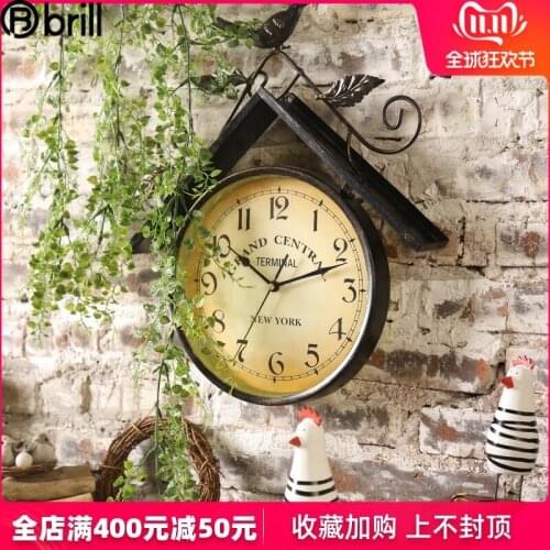 Creative Metal Wall Clocks Living Room Farmhouse Kitchen Vintage American Wall Clock Large Birds Quartz Clocks Wall Home Decor