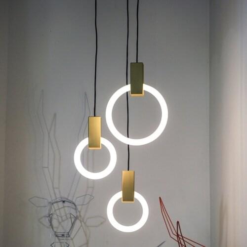 Creative Round Ring Pendant Lights Warm/Cold Lighting Living Room Bedroom Home Decoration AC110-240V LED Hanging Lamp Fixtures