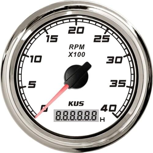 KUS Popular 85mm 3-3/8" tachometer 4000RPM 12V 24V KF07113 for marine car with backlight