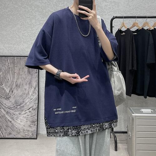 2021 Summer Men Women T-shirts Cashew Flower Printing Short Sleeve T-Shirt Korean Style Casual Tops Loose Fashion Clothes