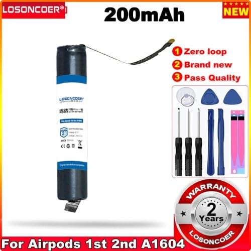 LOSONCOER 200mAh GOKY93mWhA1604 For airpods 1st 2nd A1604 A1523 A1722 A2032 A2031 air pods 1 air pods 2 Battery