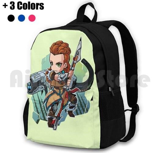 Cute Horizon Zero Dawn Aloy Chibi Outdoor Hiking Backpack Riding Climbing Sports Bag Horizon Zero Dawn Aloy Horizon Ps4