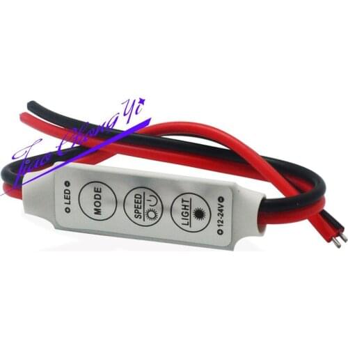 Mini 3 Keys Dimmer Controller DC 12V For Single Color 5050 3528 Led Light Strip