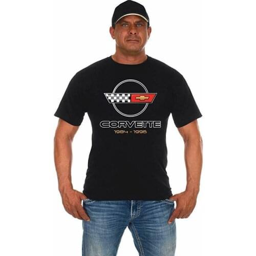 JH Design Mens Corvette Logo C4 Series T-Shirt Black COR803C409BLK