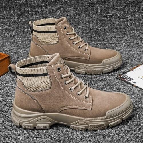 British Canvas Shoes Men Martin Boots Autumn New Personality Fashion Casual Boots High-top Tooling Winter Shoes Tide Mens Shoes