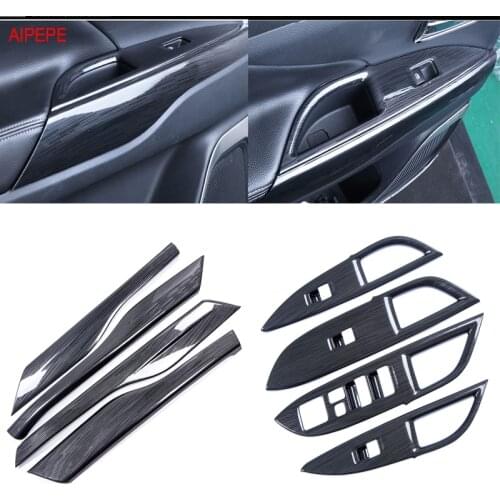 For Mitsubishi Outlander 2013-2019 Door Window Lift Switch Armrest Cover Trims ABS Chrome Stiker Car-Styling Auto Accessories