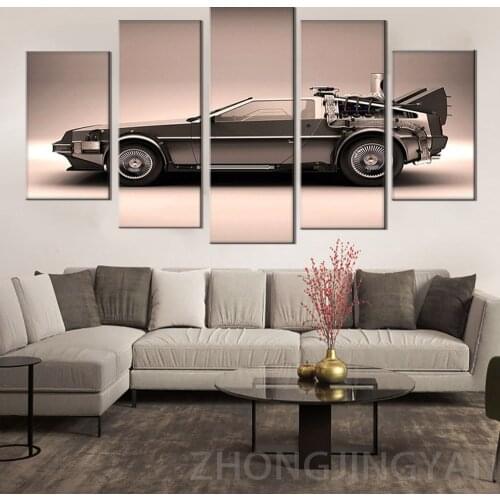 Canvas Wall Art Posters Frame HD Prints 5 Pieces Back To The Future Paintings Home Decor Living Room Movie Car Pictures
