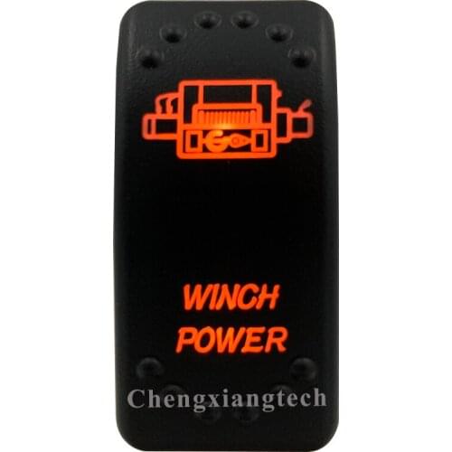 Orange Led Light - Car Boat Caravan Marine Rocker Switch- Laser Eatched- Winch Power - for Carling ARB NARVA 4X4 -Waterproof