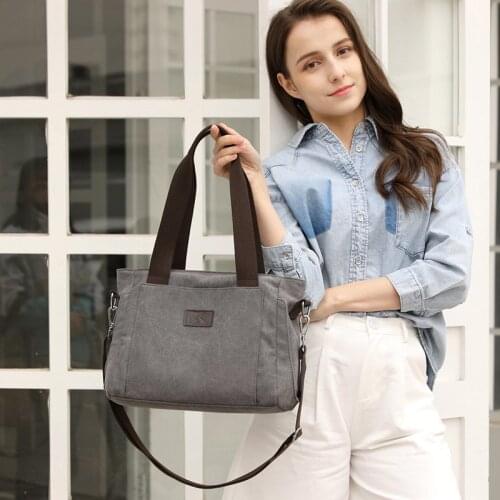 Simple Retro Canvas Womens Shoulder Bags Ladies Large Fabric Canvas Tote Bag for Women Casual Cloth Bag Female Handbag 5 Colors