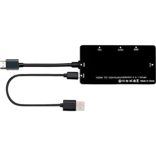HDMI Splitter 4-In-1 HDMI VGA DVI Display Converter HD Connection for Laptop Computer HDTV Projector