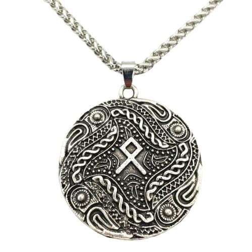 Viking Rune Othala Amulet Runic Jewellery Wicca Pagan Talisman Male Necklace