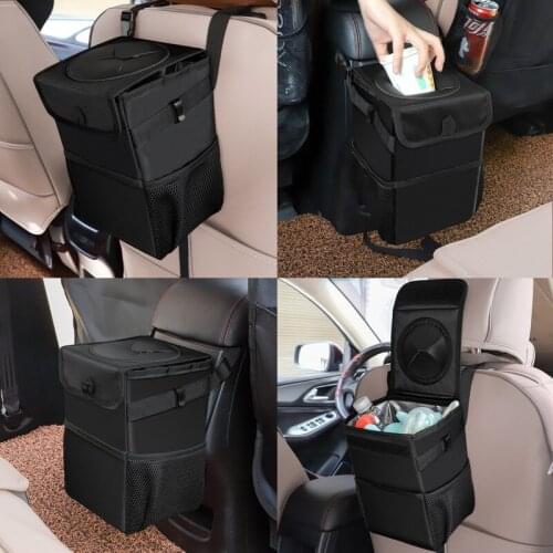 Foldable Car Trash Can Bin Large Capacity Car Garbage Bag Waterproof Car Storage Hanging Storage Box Car Seat Organizer