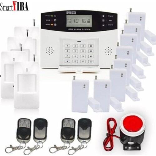 SmartYIBA GSM SMS Alarm Kits Home Security Protection Alarm Sensor Detector Metal Remote Arm/Disarm Alarm