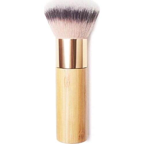 T Series Powder Brush Solid Bamboo Domed Shape Airbuki Brush Soft Dense Wavy Fiber Loose Powder Blusher Contouring Makeup Brush