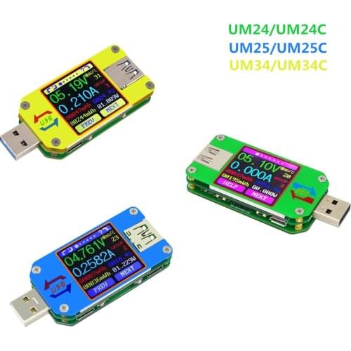 UM34/UM34C UM24/UM24C UM25/UM25C DC Voltmeter Ammeter Voltage Current Tester Voltage battery Charge USB Tester LD25/LD35 HD25