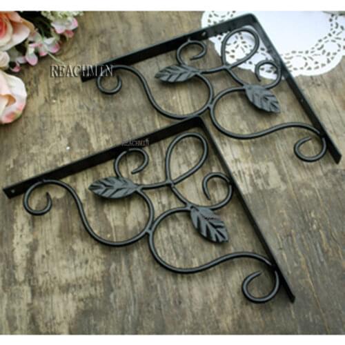 4Pcs/Lot Vintage Iron Shelf Bracket Support With Screws