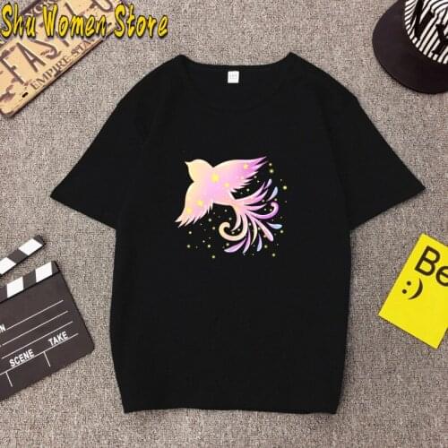 2021 New Hot Sales Print Color bird Women Gym Clothes Flower Animal Bird Fashion T-Shirt Oversize Shirt gothic y2k tops