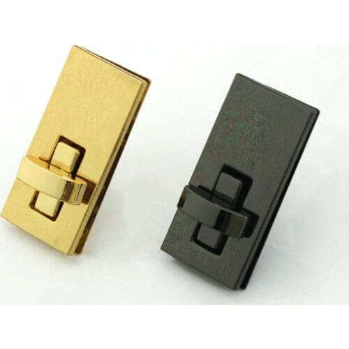 1pcs Metal Turn Lock Rectangle Fashion Durable Twist Lock Clasp Leather Craft Women Bag Handbag Shoulder Bag Purse DIY Hardware