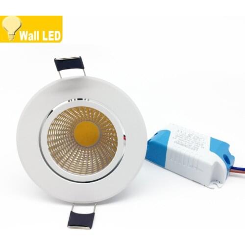 10pcs Dimmable LED COB Downlight Recessed LED Dimmable 5W 7W 9W 12W LED Spot light decoration Ceiling Lamp AC 110V 220V 85-265V