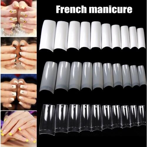 100/500pcs Nails Half French False Nail Art Tips Acrylic UV Gel Manicure Tip SUB Sale