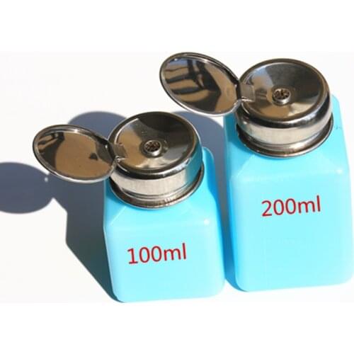 2pcs/lot 100ml 200ml blue Corrosion-resistant Alcohol bottles ESD Plastic Alcohol Dispenser/ESD Alcohol Bottle