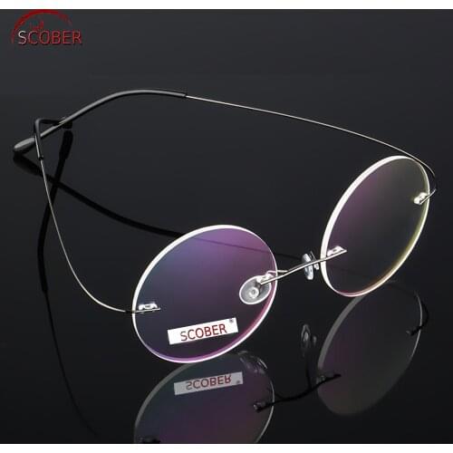 2019 Ultra-light Rimless Round Frame Reading Glasses Vintage Classic Trend Spectacles +1 To+4 Progressive Or Photochromic Lens