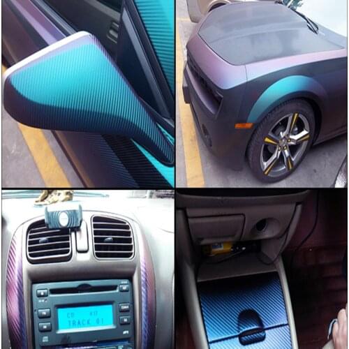 50cm*152/200/300/500cm Chameleon 3D Carbon Fiber Vinyl Film Wrap Foil Auto Car Truck Body Decoration Sticker Decal Motorcycle