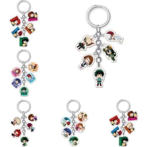 My Hero Academia Keychain Cartoon Figure Boku No Hero Academia Acrylic Pendent Keyring Cute Bag Key Chains Cosplay Jewelry Gift