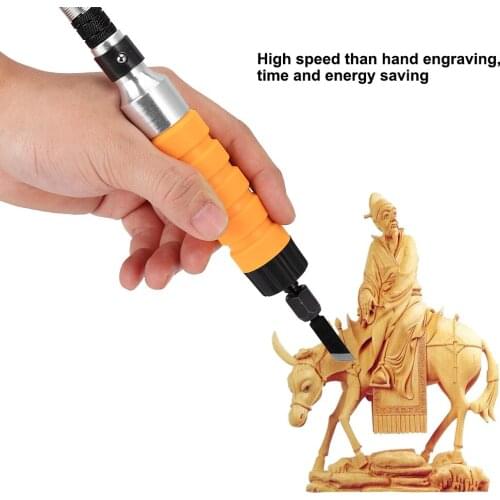 Electric Woodworking Carving Chisel Engraving Knife Tool 5 Blades Wrench Soft Tube Set